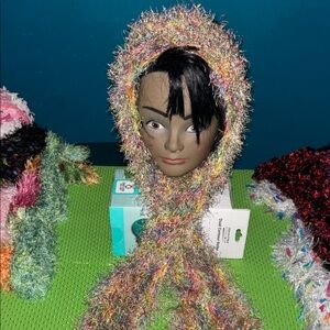 Multicolor fun fur Fuzzy Scarf